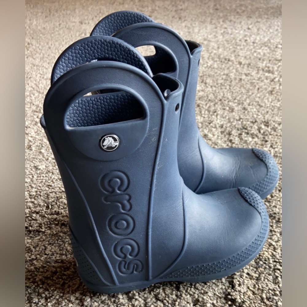 Kids Crocs Rain Boots Navy Blue 11C